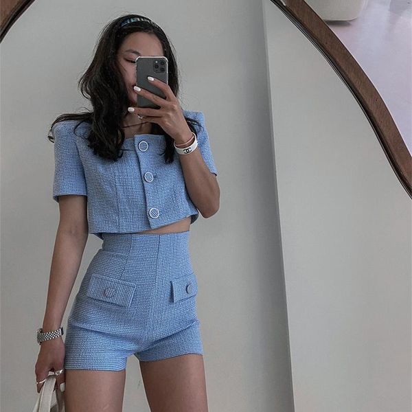 women's tracksuits women fashion chic solid single button court style short tweed thin coat + high waist shorts elegant suit korean 2-p, Gray
women's tracksuits women fashion chic solid single button court style short tweed thin coat + high waist shorts elegant suit korean 2-p, Gray