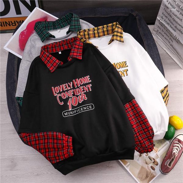 winter thicken pullover fleece sweatshirt women's casual letter print loose plus velvet sweatshirts plaid patchwork lady hoodies1, Black
winter thicken pullover fleece sweatshirt women's casual letter print loose plus velvet sweatshirts plaid patchwork lady hoodies1, Black