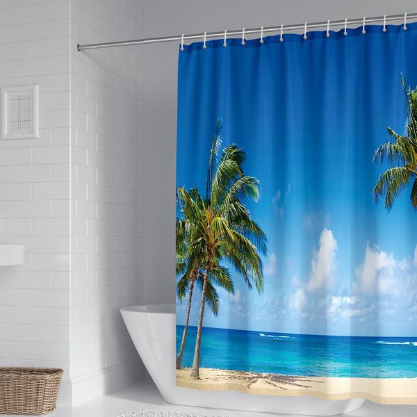 summer ocean beach printing shower curtain waterproof fabric washable home hook accessories
summer ocean beach printing shower curtain waterproof fabric washable home hook accessories