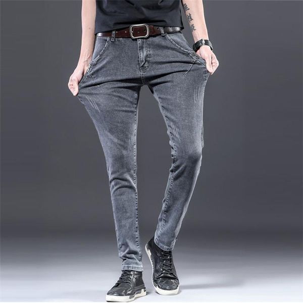 men's jeans men casual flim fit denim pants stretch straight skinny gray trousers fashion streetwear, Blue
men's jeans men casual flim fit denim pants stretch straight skinny gray trousers fashion streetwear, Blue