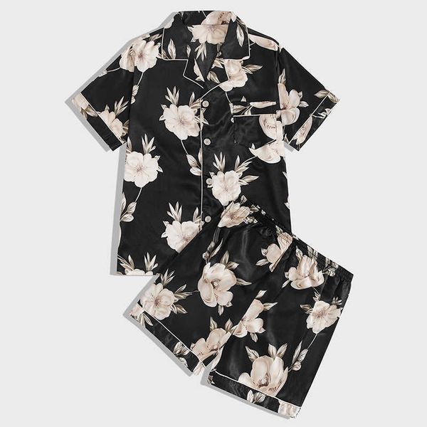 yaoting spring and summer black printing pajamas men's short sleeve two piece suit tz717 womens underwear nightdress, White
yaoting spring and summer black printing pajamas men's short sleeve two piece suit tz717 womens underwear nightdress, White