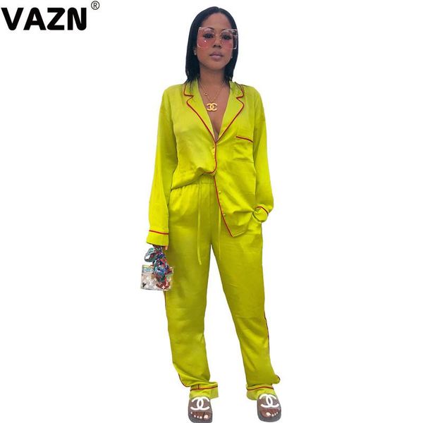 vazn popular 2021 spring lady 5 colors solid 2-piece long set button full sleeve coats long pants set satin face sets, Gray
vazn popular 2021 spring lady 5 colors solid 2-piece long set button full sleeve coats long pants set satin face sets, Gray