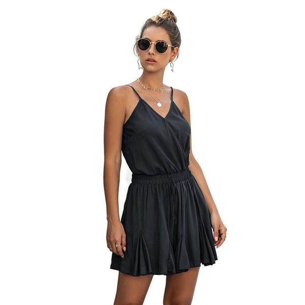 women's jumpsuits & rompers summer 2021 fashion suspender v-neck elastic waist solid color a-swing pants bodysuit, Black;white
women's jumpsuits & rompers summer 2021 fashion suspender v-neck elastic waist solid color a-swing pants bodysuit, Black;white