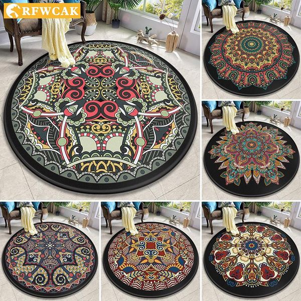 carpets rfwcak nordic ethnic style mandala printing circular carpet living room study nonslip tatami bedroom coffee table dusting
carpets rfwcak nordic ethnic style mandala printing circular carpet living room study nonslip tatami bedroom coffee table dusting