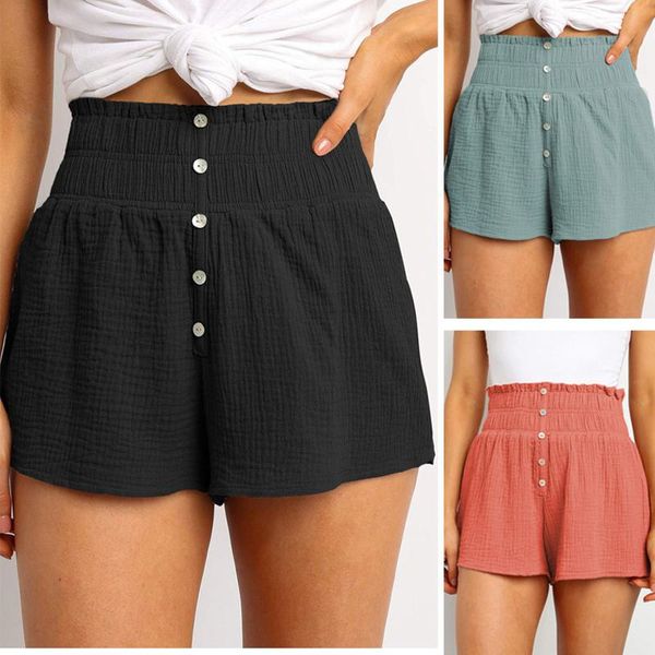 2021 summer new solid color high waist button decoration casual straight short pants draped elastic women short pants, White;black
2021 summer new solid color high waist button decoration casual straight short pants draped elastic women short pants, White;black