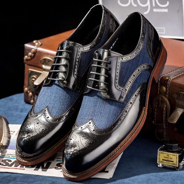dress shoes arrival genuine leather formal wingtip brogues round toe derby men's wedding party oxfords for male sg246, Black
dress shoes arrival genuine leather formal wingtip brogues round toe derby men's wedding party oxfords for male sg246, Black