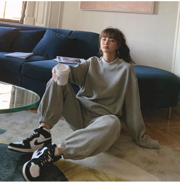 2021 new autumn winter women sets 2 piece outfits matching pants high elastic waist oversize fashion lady suit, White
2021 new autumn winter women sets 2 piece outfits matching pants high elastic waist oversize fashion lady suit, White