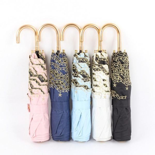 super light 3 folding handle women's umbrella golden curved handle embroidered umbrella rain women windproof female girl jlluek
super light 3 folding handle women's umbrella golden curved handle embroidered umbrella rain women windproof female girl jlluek