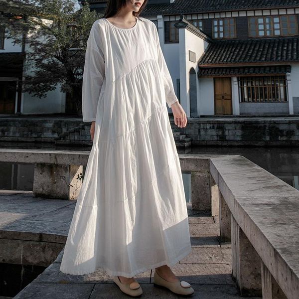 casual dresses nini wonderland 2021 autumn long sleeve patchwork white vintage dress women cotton comfortable loose black big size, Black;gray
casual dresses nini wonderland 2021 autumn long sleeve patchwork white vintage dress women cotton comfortable loose black big size, Black;gray