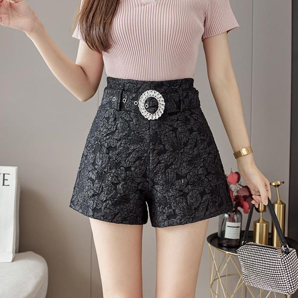 women's shorts high waist women summer fashion chic diamond buckle belt embossed 3d loose a-line wide leg office ladies, White;black
women's shorts high waist women summer fashion chic diamond buckle belt embossed 3d loose a-line wide leg office ladies, White;black