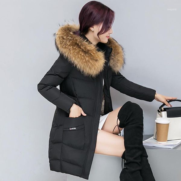 winter jacket women coat fur collar hooded parkas female long thick warm cotton padded parka outerwear p10351, Black
winter jacket women coat fur collar hooded parkas female long thick warm cotton padded parka outerwear p10351, Black