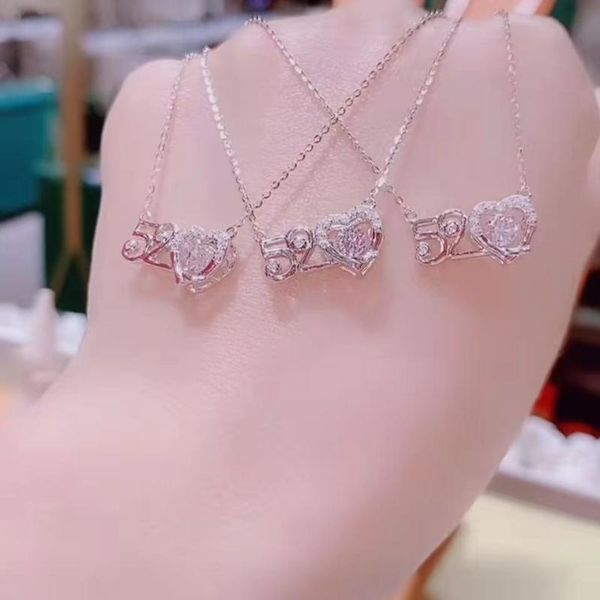 pendant necklaces necklace for women trend 520 love mind dynamic jewelry niche design collarbone chain woman, Silver
pendant necklaces necklace for women trend 520 love mind dynamic jewelry niche design collarbone chain woman, Silver