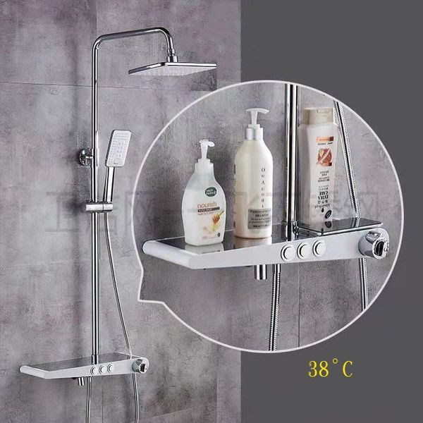 black white gold thermostatic shower faucet bathroom bath shower mixer set waterfall rain head bathtub faucet taps
black white gold thermostatic shower faucet bathroom bath shower mixer set waterfall rain head bathtub faucet taps