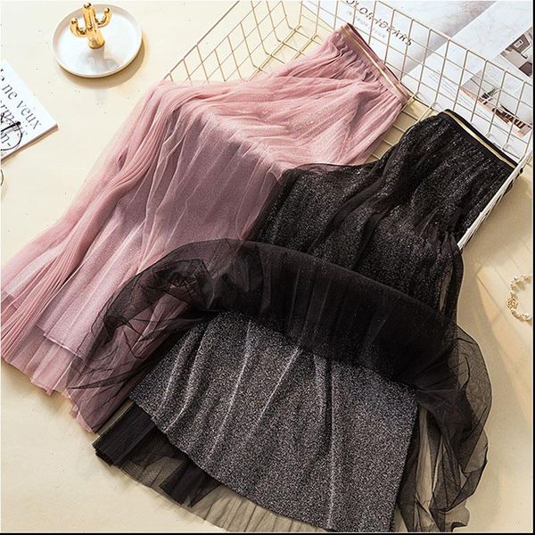 2021 spring summer glitter tulle skirt women pleated shiny tutu skirt a line mesh midi skirt female long elegant, Black
2021 spring summer glitter tulle skirt women pleated shiny tutu skirt a line mesh midi skirt female long elegant, Black