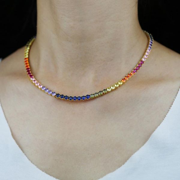 chains wholesale rainbow full 4mm cz paved tennis chain choker necklaces for women ladies charm gold color hip hop jewelry, Silver
chains wholesale rainbow full 4mm cz paved tennis chain choker necklaces for women ladies charm gold color hip hop jewelry, Silver