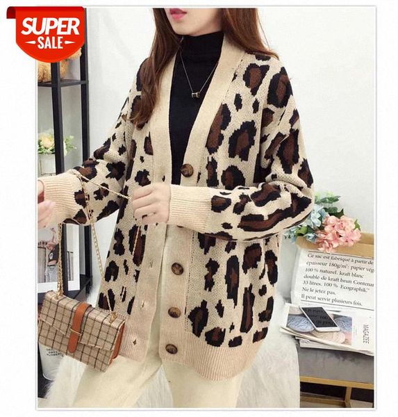 women's knitted cardigan 2020 autumn&winter new leopard loose cardigan korean easy match single breasted sweater coat women #g00d, White
women's knitted cardigan 2020 autumn&winter new leopard loose cardigan korean easy match single breasted sweater coat women #g00d, White