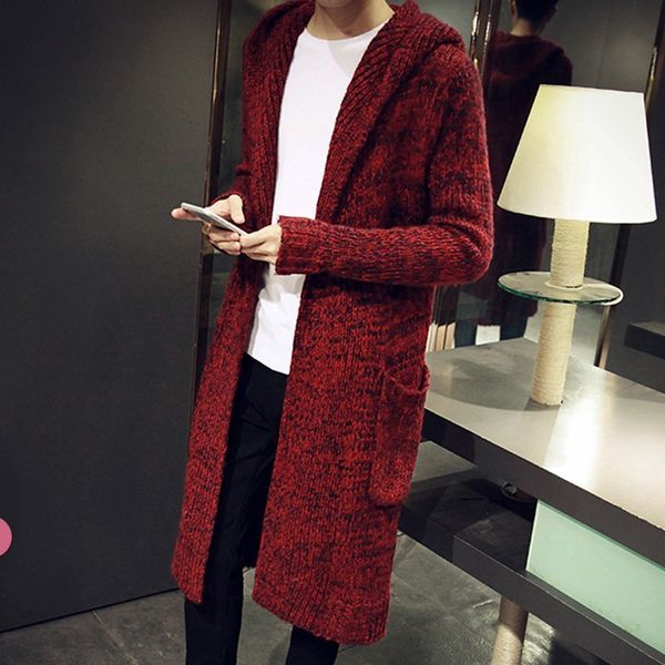 sweaters knit winter men's medium and long cardigan trend loose korean sweater coat leisure large, White;black
sweaters knit winter men's medium and long cardigan trend loose korean sweater coat leisure large, White;black