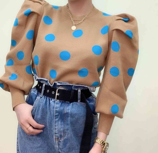 women's sweaters korean puff sleeve women pullover knitwear spring autumn polka dot winter knitted o-neck sweater bottom jumper 4wd8, White;black
women's sweaters korean puff sleeve women pullover knitwear spring autumn polka dot winter knitted o-neck sweater bottom jumper 4wd8, White;black