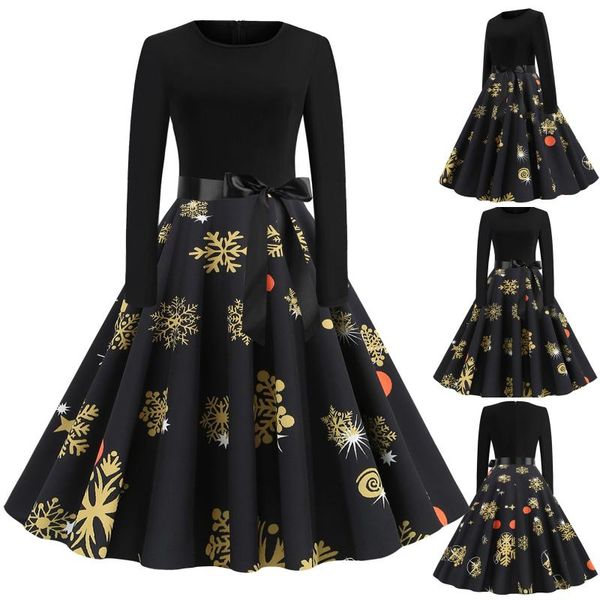 casual dresses vintage autumn winter long sleeve christmas ladies snowflake print a-line mini dress vestidos evening party prom, Black;gray
casual dresses vintage autumn winter long sleeve christmas ladies snowflake print a-line mini dress vestidos evening party prom, Black;gray