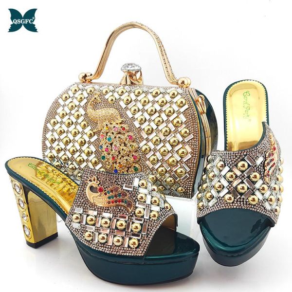 dress shoes african women arrivals and bag to match in green color mature style with shinning crystal sandals for wedding party, Black
dress shoes african women arrivals and bag to match in green color mature style with shinning crystal sandals for wedding party, Black