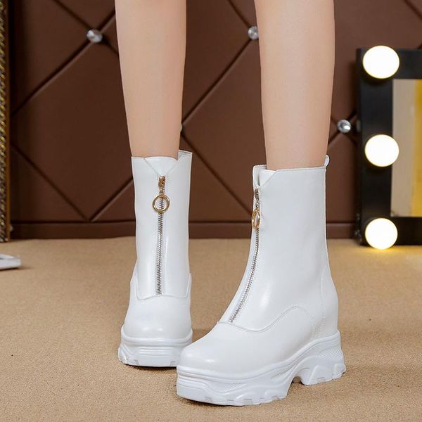 boots platform wedge ankle women shoes height increase leisure front zipper chunky short botas mujer, Black
boots platform wedge ankle women shoes height increase leisure front zipper chunky short botas mujer, Black