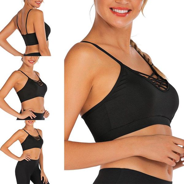 gym clothing womens yoga sports running bra back hollow crop vest stretch bras with removable pads mc889, White;black
gym clothing womens yoga sports running bra back hollow crop vest stretch bras with removable pads mc889, White;black