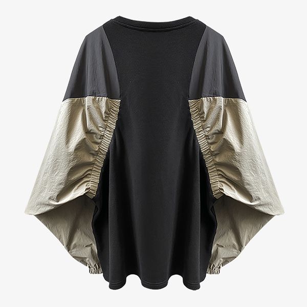 Patchwork Hit Color Bandage Sweatshirt For Women O Neck Batwing Sleeve Casual Loose Sweatshirts Female 2021 Autumn, Black
Patchwork Hit Color Bandage Sweatshirt For Women O Neck Batwing Sleeve Casual Loose Sweatshirts Female 2021 Autumn, Black