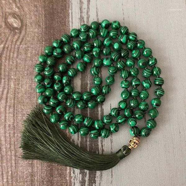 chains 108 beads green malachite with tassel mala necklace hand knotted buddha prayer meditation japa necklaces1, Silver
chains 108 beads green malachite with tassel mala necklace hand knotted buddha prayer meditation japa necklaces1, Silver