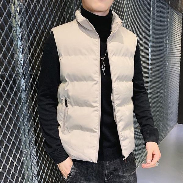 men's waistcoat, mandarin young people's light down cotton vest, jacket, high school students' inner liner, Black;white
men's waistcoat, mandarin young people's light down cotton vest, jacket, high school students' inner liner, Black;white
