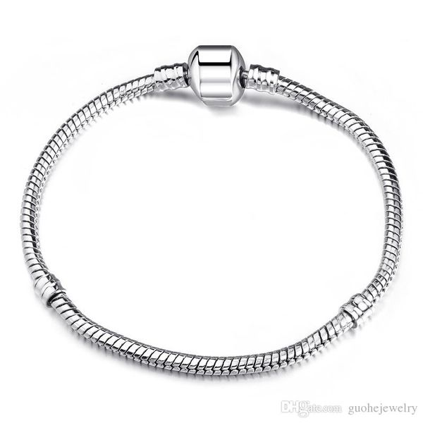 3mm 17-21cm 925 silver plated bracelet chain snake chain with barrel clasp fit european beads bracelets with without logo diy
3mm 17-21cm 925 silver plated bracelet chain snake chain with barrel clasp fit european beads bracelets with without logo diy