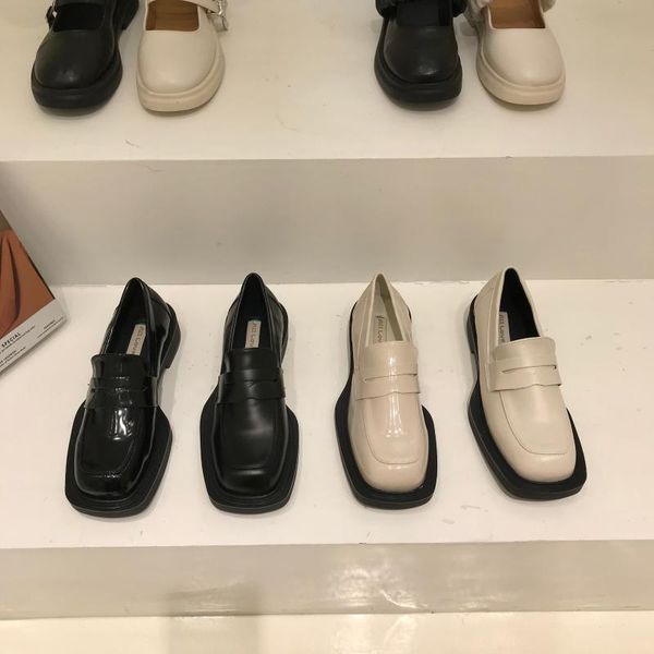 dress shoes brand design british style chunky heel platform loafers for women 2021 patent leather square toe goth white, Black
dress shoes brand design british style chunky heel platform loafers for women 2021 patent leather square toe goth white, Black
