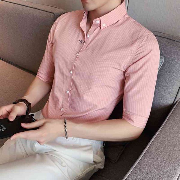 summer striped shirts men 3/4 sleeve slim fit casual shirt male business formal dress shirts streetwear social party blouse 4xl 210527, White;black
summer striped shirts men 3/4 sleeve slim fit casual shirt male business formal dress shirts streetwear social party blouse 4xl 210527, White;black
