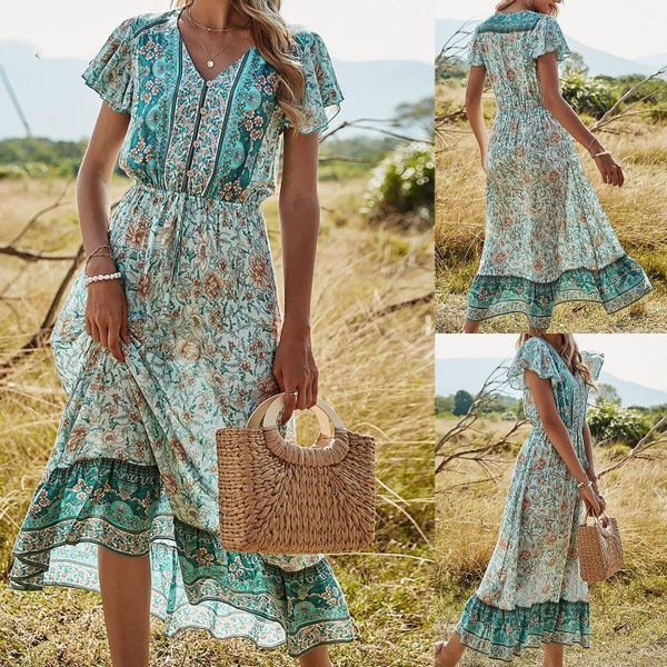 casual dresses long dress women floral printing v-neck fashion holiday style short sleeve elegant summer a-line maxi for, Black;gray
casual dresses long dress women floral printing v-neck fashion holiday style short sleeve elegant summer a-line maxi for, Black;gray