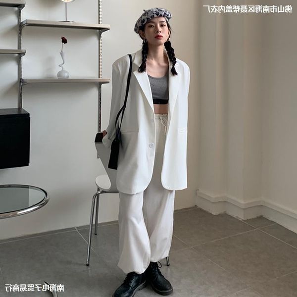 women's suits & blazers casual cardigan, korean fashion jacket, 2021 spring suit, loose fitting long medium and versatile, White;black
women's suits & blazers casual cardigan, korean fashion jacket, 2021 spring suit, loose fitting long medium and versatile, White;black
