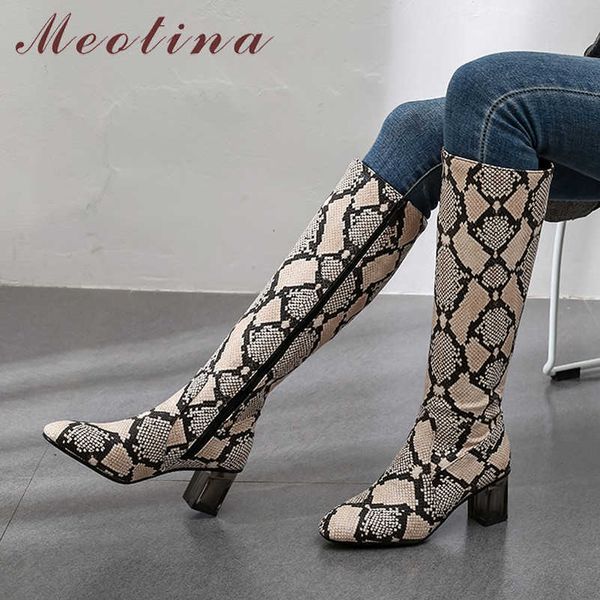 meotina winter knee high boots women snake print zipper block high heel long boots leopard round toe shoes ladies autumn size 210608, Black
meotina winter knee high boots women snake print zipper block high heel long boots leopard round toe shoes ladies autumn size 210608, Black