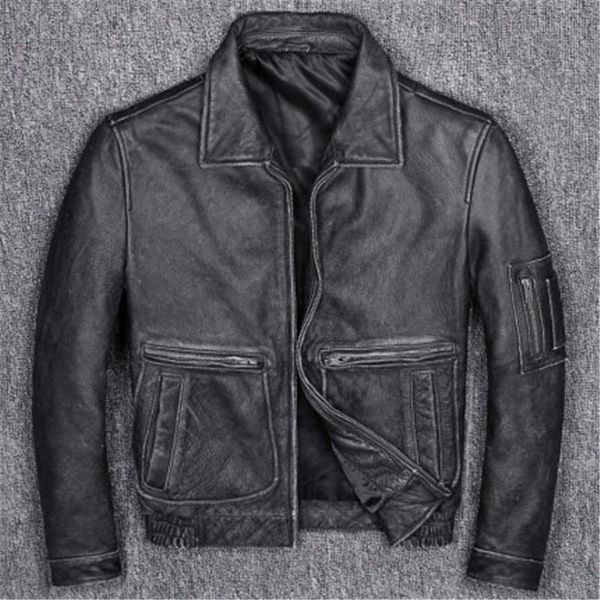 men's leather & faux thick cow genuine classic bomber jacket vintage warm motorcycle biker coat, Black
men's leather & faux thick cow genuine classic bomber jacket vintage warm motorcycle biker coat, Black