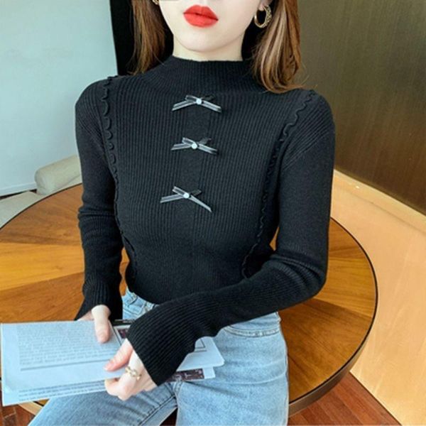 women's sweaters 2022 women autumn winter slim knitted bottoming female bow sweater ladies solid color warm pullover u965, White;black
women's sweaters 2022 women autumn winter slim knitted bottoming female bow sweater ladies solid color warm pullover u965, White;black