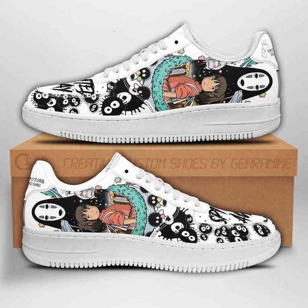 diy anime fan sneakers no face chichiro spirited away shoes gift men's lightweight running casual knit
