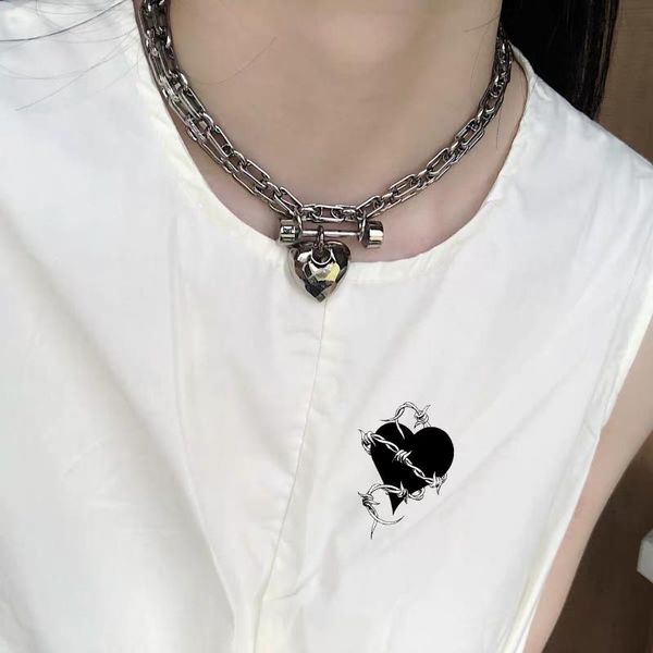 chains three dimensional section love necklace double layer texture punk exaggerated collar small square smile, Silver
chains three dimensional section love necklace double layer texture punk exaggerated collar small square smile, Silver