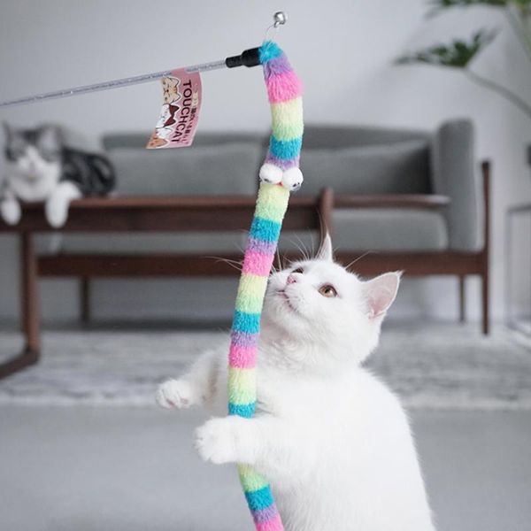 cat toys design funny feather stick for kitten interactive plush moving soft toy game cat's accessories 
cat toys design funny feather stick for kitten interactive plush moving soft toy game cat's accessories