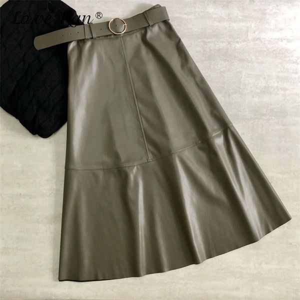autumn pu faux leather belt midi skirts women solid patchwork high waist a-line skirts female new winter office lady bottom 210311, Black
autumn pu faux leather belt midi skirts women solid patchwork high waist a-line skirts female new winter office lady bottom 210311, Black
