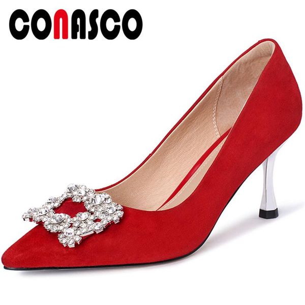 dress shoes conasco 2021 arrival woman pumps kid suede spring autumn office shallow rhinestone pointed toe thin heeled, Black
dress shoes conasco 2021 arrival woman pumps kid suede spring autumn office shallow rhinestone pointed toe thin heeled, Black