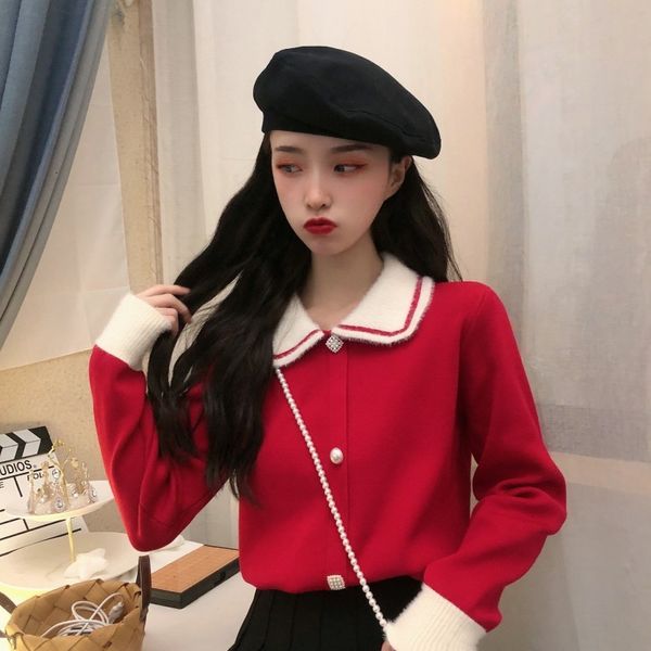 2021 new sweater fashion autumn winter solid casual cute knitted elegant basic turn down collar sweaters for women cafy, White;black
2021 new sweater fashion autumn winter solid casual cute knitted elegant basic turn down collar sweaters for women cafy, White;black