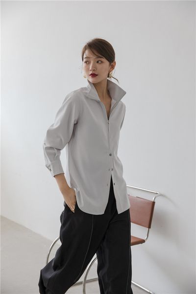 2021 new anti-wrinkle long sleeve blouse stand collar fall women loose zipper and button up shirt designer clothing 5gne, White
2021 new anti-wrinkle long sleeve blouse stand collar fall women loose zipper and button up shirt designer clothing 5gne, White