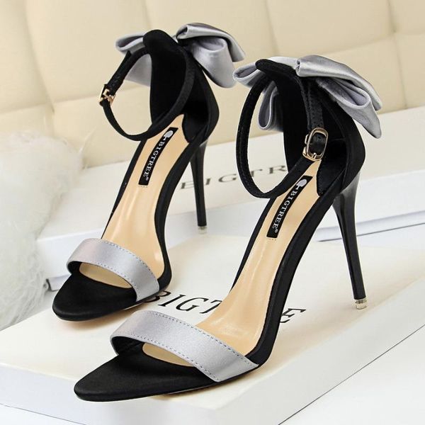sandals fashion high-heeled shoes women stiletto satin color matching word with bow 10cm high heels shoe woman, Black
sandals fashion high-heeled shoes women stiletto satin color matching word with bow 10cm high heels shoe woman, Black
