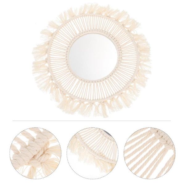mirrors 1pc bohemian theme mirror household decorative hanging (beige) 
mirrors 1pc bohemian theme mirror household decorative hanging (beige)
