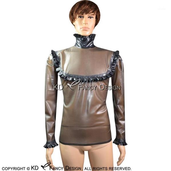 transparent black and frills latex blouse with back zip rubber shirt clothes yf-0082 women's blouses & shirts, White
transparent black and frills latex blouse with back zip rubber shirt clothes yf-0082 women's blouses & shirts, White