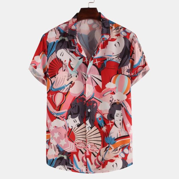 men's casual shirts summer mens hawaiian shirt japanese geisha print beach blouse short sleeve lapel pink, White;black
men's casual shirts summer mens hawaiian shirt japanese geisha print beach blouse short sleeve lapel pink, White;black