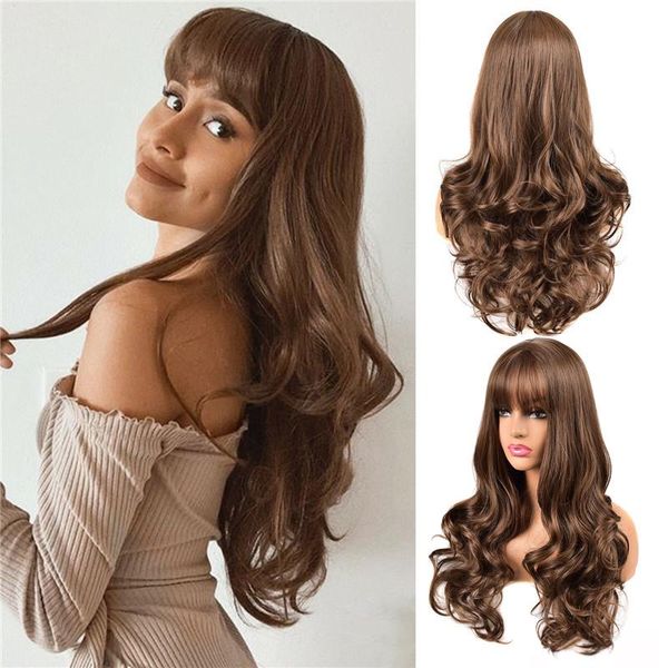 synthetic wigs sinuo long wave with bangs for black women honey brown full mechanism cosplay perruques natural and soft hair
synthetic wigs sinuo long wave with bangs for black women honey brown full mechanism cosplay perruques natural and soft hair