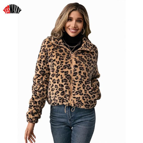 women's jackets leopard women autumn winter fashion ladies faux fur coats zip up casual woman outwear jacket 2021 casaco feminino, Black;brown
women's jackets leopard women autumn winter fashion ladies faux fur coats zip up casual woman outwear jacket 2021 casaco feminino, Black;brown